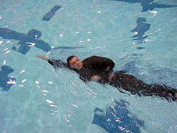 swim training in combat uniform